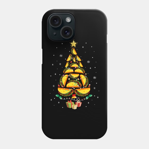 Funny Tacos Christmas Tree Ugly Christmas Sweater Phone Case by Marks Kayla