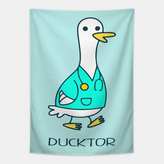 doctor duck Tapestry by illustraa1