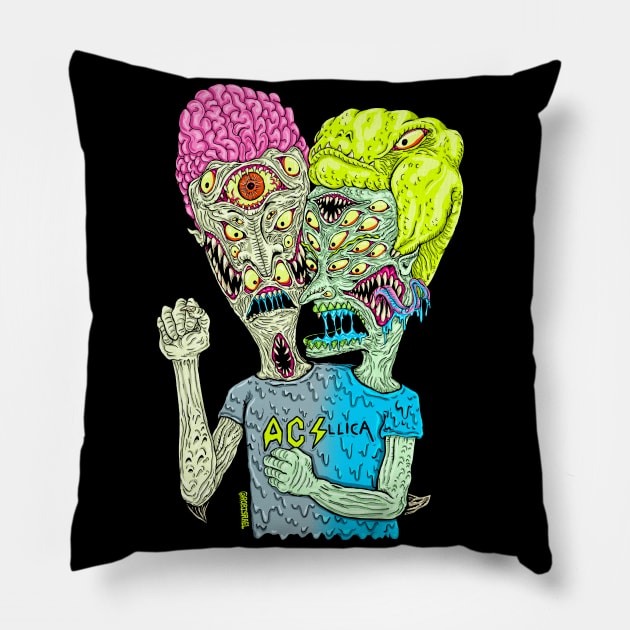 Metal Monsters Pillow by Robisrael