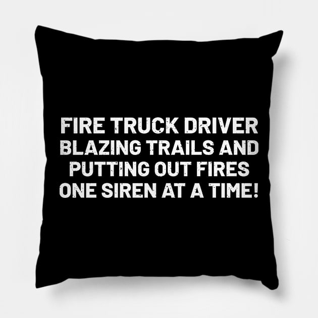 Fire Truck Driver Pillow by trendynoize