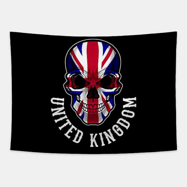 United Kingdom Flag Skull UK Patriotic Skeleton Tapestry by MerchFrontier