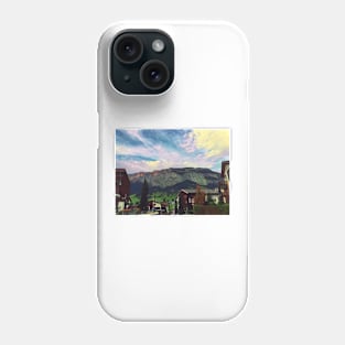 Sunset behind mountains in Switzerland Phone Case