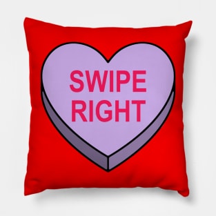 Valentines Candy Heart Purple Swipe Right Pillow