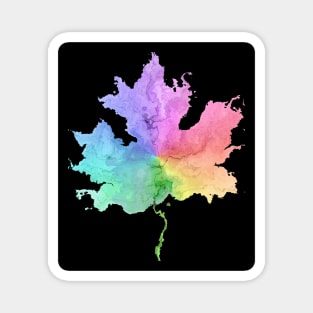 LGBT Rainbow Watercolor Leaves Fall Autumn Magnet