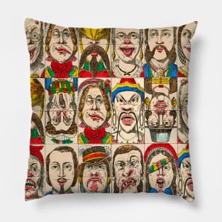 Comic faces of emotional humans Pillow