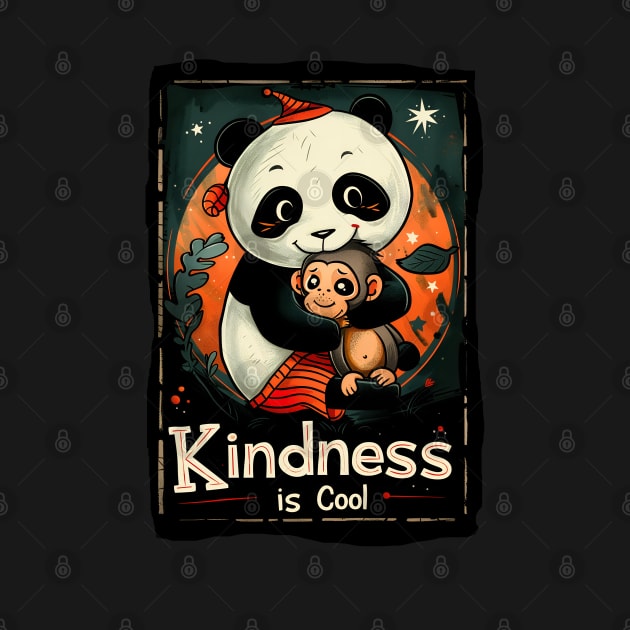 Kindness is Cool-Panda and Monkey 1 by Peter Awax