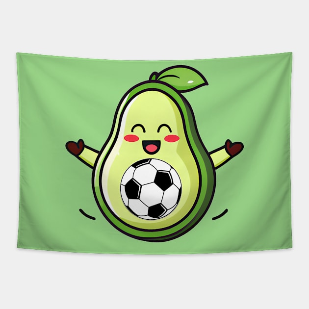 Avocado Soccer, Fun, Kawaii, Futbol, Humor Tapestry by 1FunLife