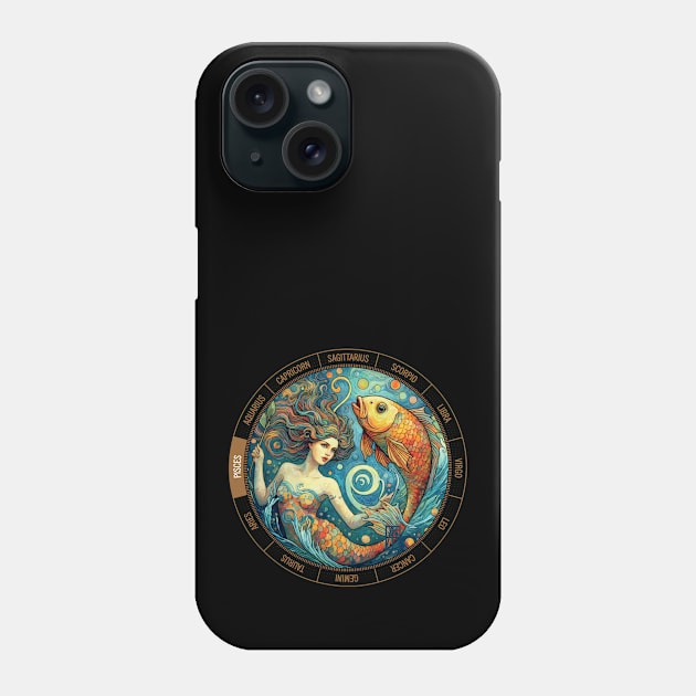 ZODIAC Pisces - Astrological PISCES - PISCES - ZODIAC sign - Van Gogh style - 10 Phone Case by ArtProjectShop