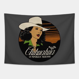 Vintage Chihuahua Mexico Tourism Tapestry