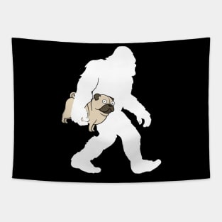 Funny BigFoot Pug Dog Dogs Dogfather Christmas Xmas X-Mas Design Gift Idea Tapestry