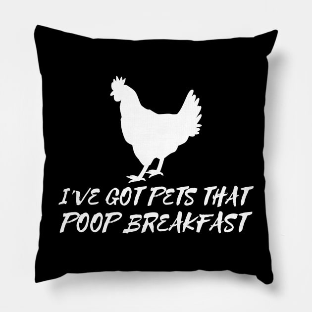 farmer hens hen tractor gift joke yard egg breakfast Pillow by Wirp