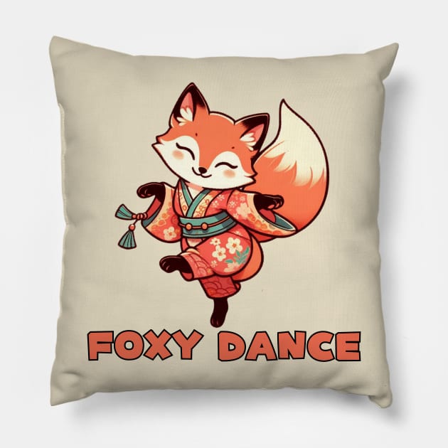 Dancing fox Pillow by Japanese Fever