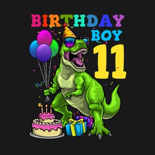 11th Birthday Dinosaur T Rex Birthday Boy T-Shirt