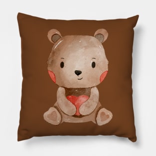 Cute Valentines Day Teddy Bear Pillow