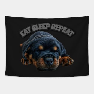 Rottweiler eat sleep repeat puppy Tapestry