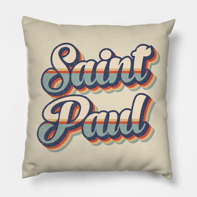 Saint Paul // Retro Vintage Style Pillow by Stacy Peters Art