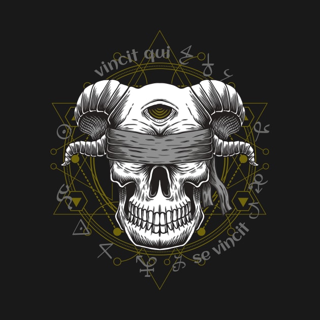 Gothic occult Magic Spell Skull by Foxxy Merch