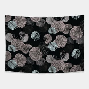 Magnificent Dark Leaves Pattern Tapestry