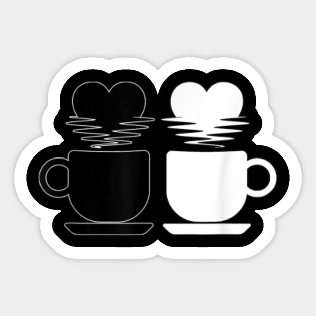 Coffee Tea Lovers Abstract Black White Heart Coffee Lover Gift
