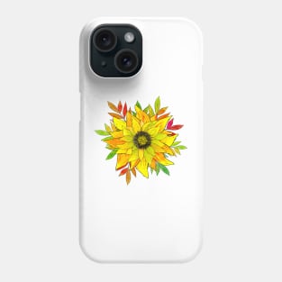 Sunflower and Autumn Leafs Phone Case