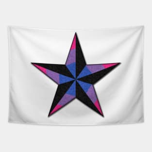 Bisexual Pride Flag Colored Nautical Star Tapestry