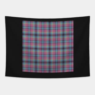 Suzy Hager "Rowan" Plaid w Violet, Blue, Grey, Pink, Red and Green for Prettique Tapestry