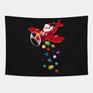 Santa Claus giving Free Crypto Tapestry