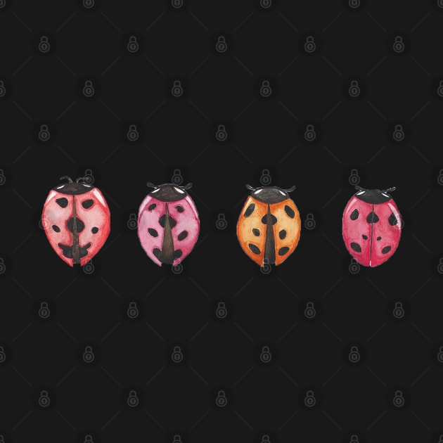 Ladybug watercolor pattern by kuallidesigns