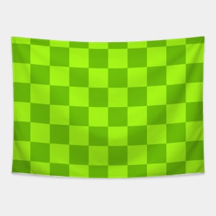 Checkered Square Seamless Pattern - Bright Green Tones Tapestry