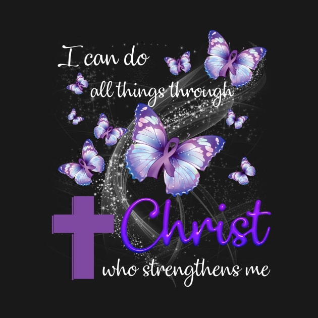 I Can Do All Things Through Christ Fibromyalgia Awareness by Rumsa