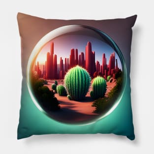 Cactus inside Glass Ball Pillow