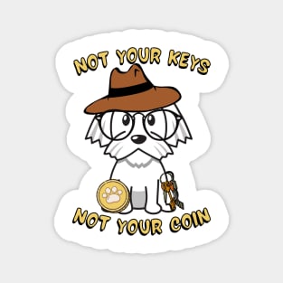 Not your keys not your coin - white dog Magnet