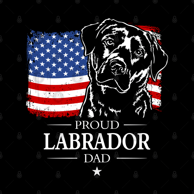 Proud Labrador Dad American Flag patriotic dog by wilsigns