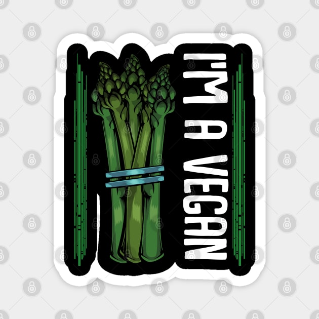 Asparagus - I'm A Vegan - Healthy Vegetable Statement Magnet by Lumio Gifts