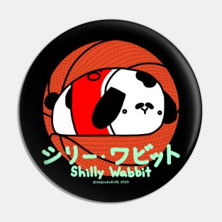 [Hige Wabbit] Spotted Lop Bunny Rabbit Loves Basketball Pin