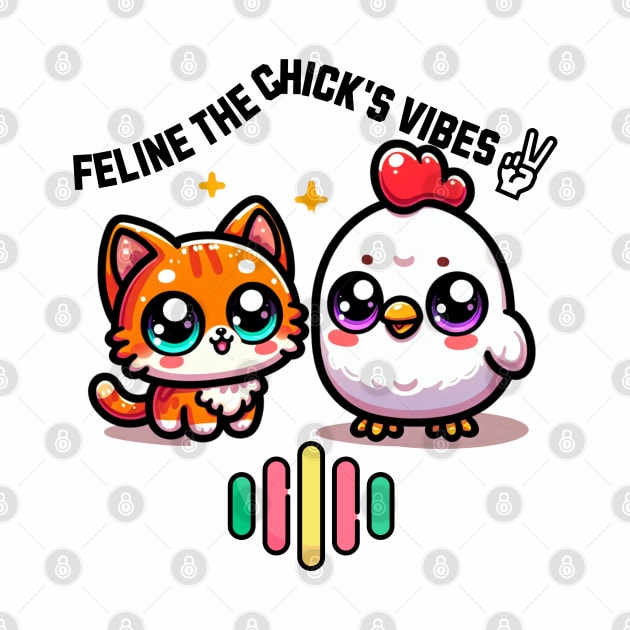 Feline The Chick's Vibes - Kitty and Chicken by DaysMoon