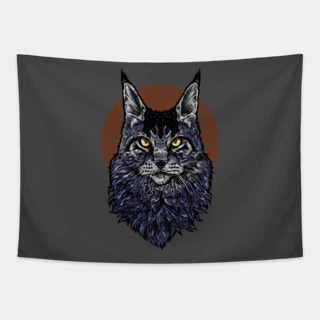 Maine Coon Cat Tapestry by XXII Designs