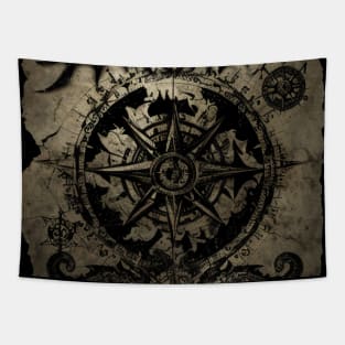 Blackbeard's Dragon Treasure Scroll Tapestry