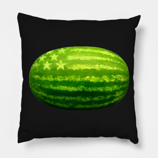 American Watermelon Large Pillow by DavidLoblaw