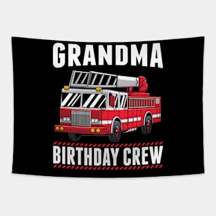 Grandma Birthday Crew Fire Truck Firefighter Party Gift Tapestry