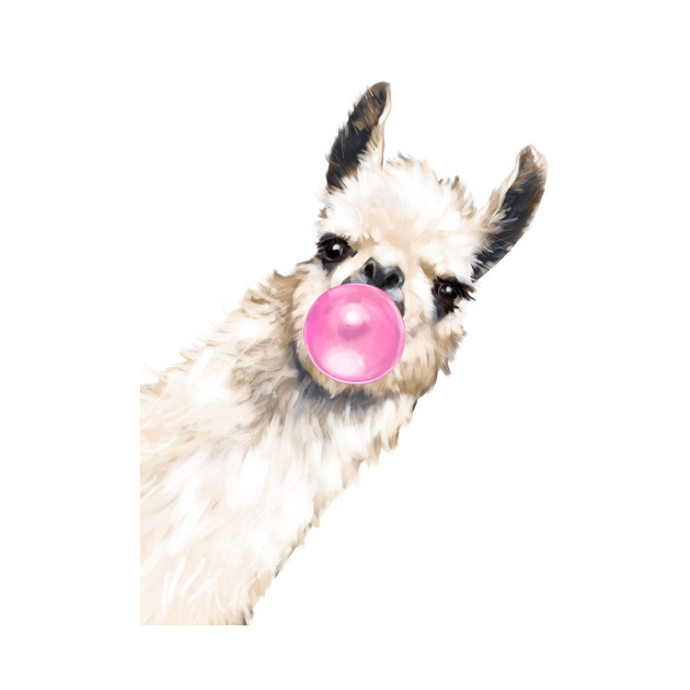 Bubble Gum Sneaky Llama - Llama - Tote