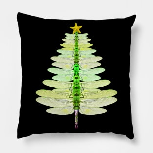 Merry Christmas Insect Lover Xmas Dragonfly Christmas Tree Pillow