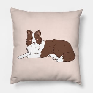 Cute cartoon brown border collie dog Pillow