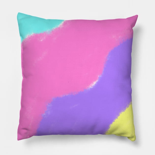 Blue pink watercolor art Pillow by Simplecooldesignss