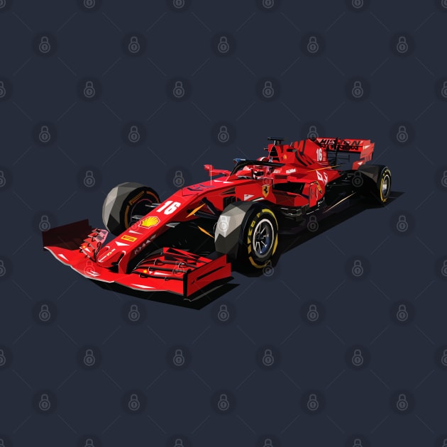 Charles Leclerc SF1000 Low Poly Art by pxl_g