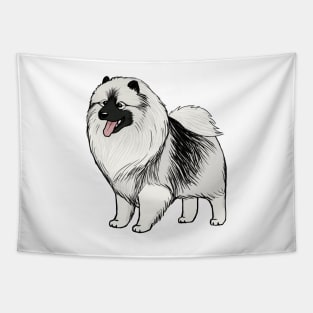 Keeshond Cartoon Dog Tapestry