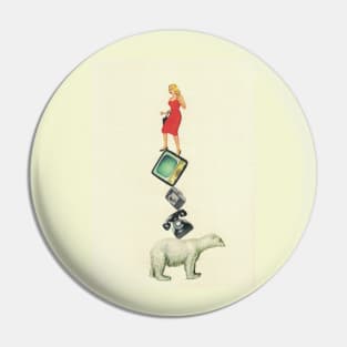 Lady and Polar Bear Pin