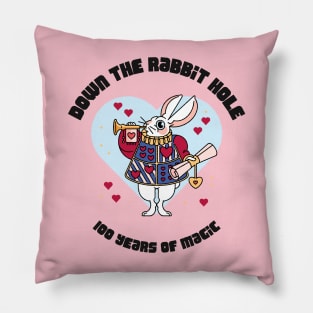 Wonderland Down The Rabbit Hole Pillow