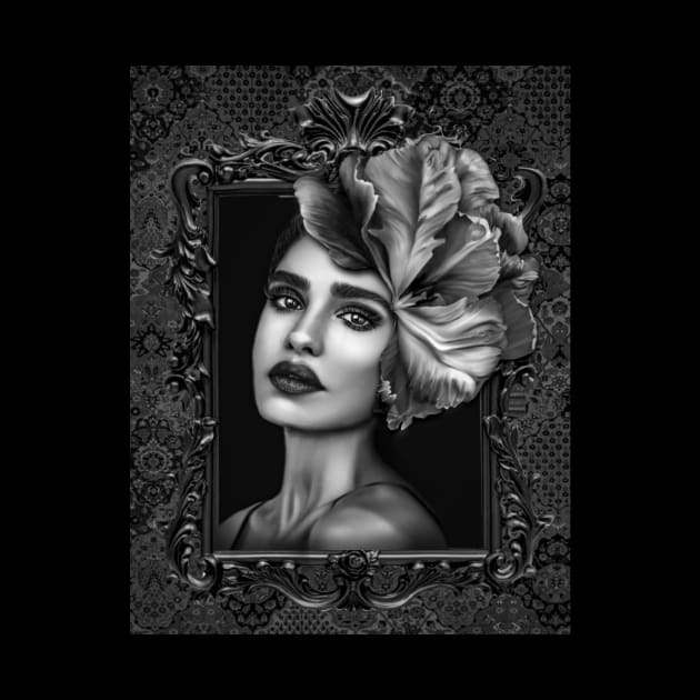 Black and White grays Ladies Fine Art HomeDecor Wall Art Digital Prints Artwork Illustration Fine by Relaxing Art Shop