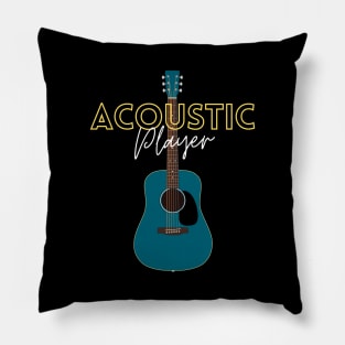 Acoustic Player Dark Aqua Blue Pillow